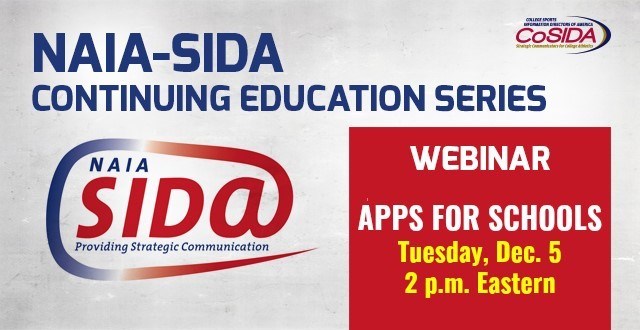 Tue., Dec. 5th NAIA-SIDA Webinar: Apps For Schools